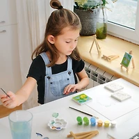 Arteza® Kids Canvas Paint Kit, 4 Mini Canvas- 3 x 3 with Easel, Dinosaurs