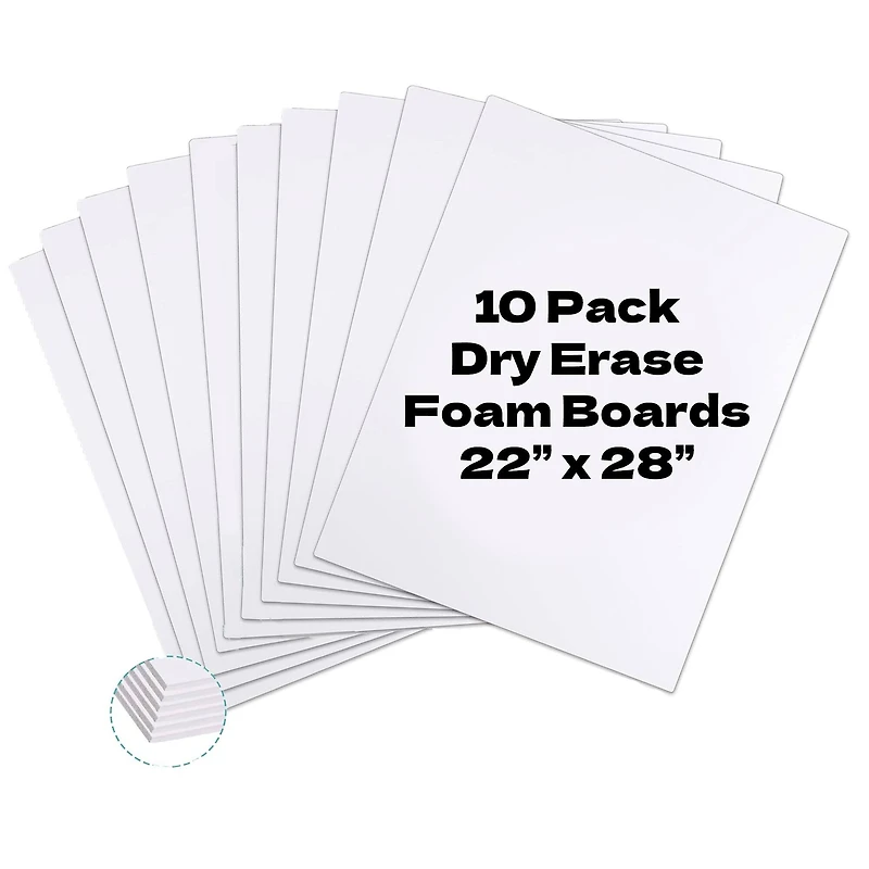 ArtSkills® 10 Pack 22" x 28" Poster & Presentation Dry Erase Foam Board