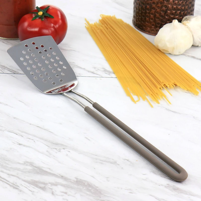 Martha Stewart Gray Stainless Steel Slotted Spatula