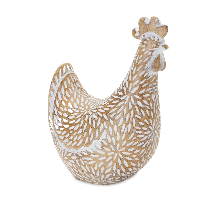 Etched Chicken Figurine Set