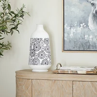 White Iron French Country Vase, 16" x 8" x 8"