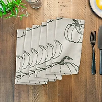Gray Multi Pumpkin Pattern Cotton Twill Napkin
