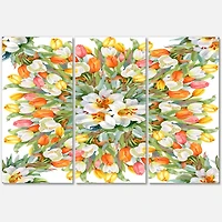 Designart - Blooming White and Orange Tulips II