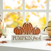 Glitzhome® 11.75" Fall Wood Pumpkin Patch Table Sign