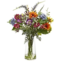 24" Spring Garden Floral Arrangement with Glass Vase