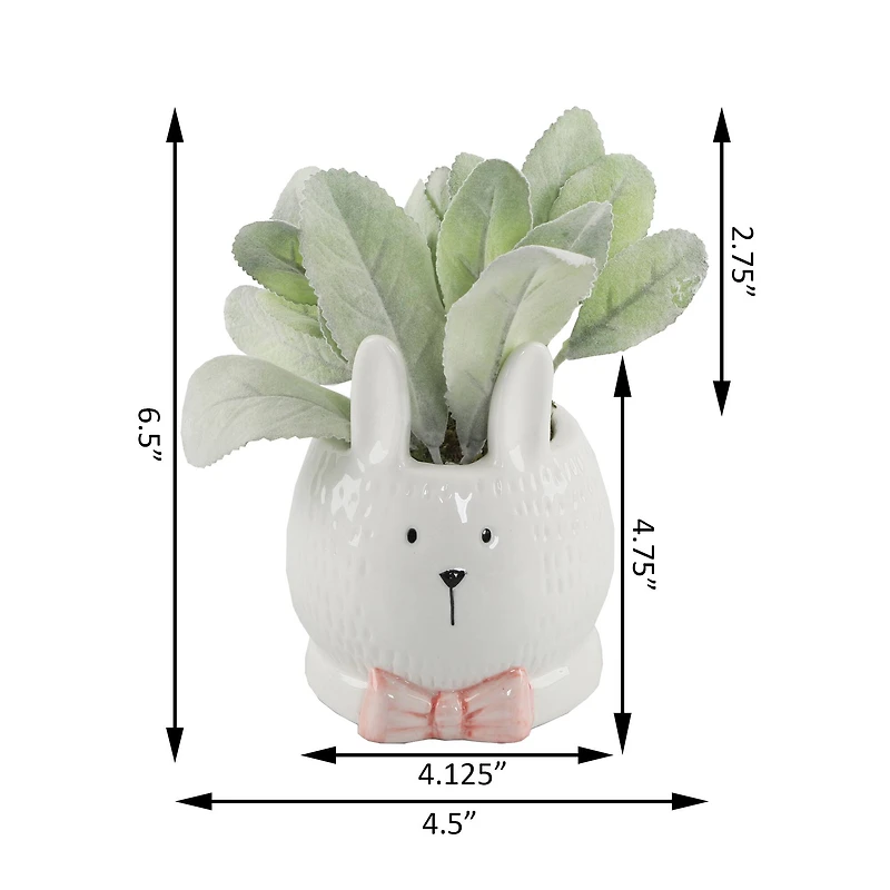 Flora Bunda® 6.5" Lamb's Ear in Ceramic Bunny