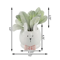 Flora Bunda® 6.5" Lamb's Ear in Ceramic Bunny