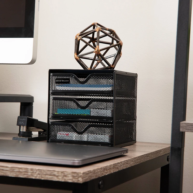 Mind Reader Geometric Sculpture Black