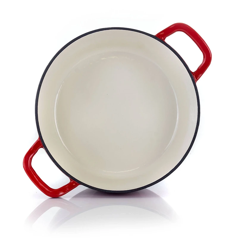 MegaChef 5qt. Red Enameled Cast Iron Casserole