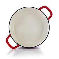 MegaChef 5qt. Red Enameled Cast Iron Casserole