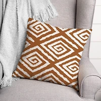 Teracotta Swirls Throw Pillow 18" x 18"