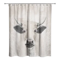 Creamy Tonal Cow 71" x 74" Shower Curtain