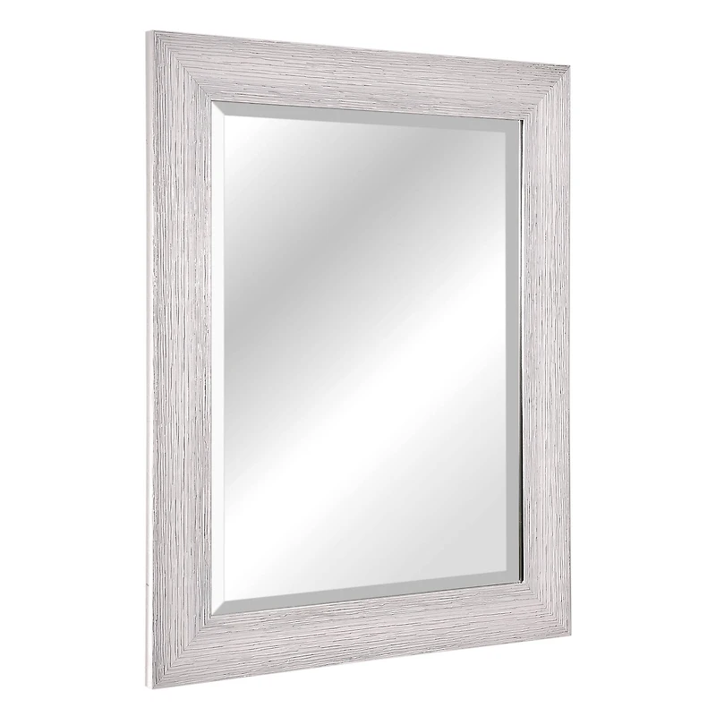 Head West 29" Chrome Textured Frame Accent Wall Mirror