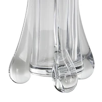 Clear Abstract Fluted Tulip Glass Vase