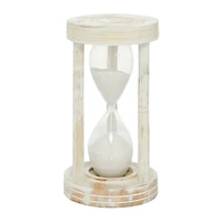 12" White Mango Wood Hourglass Timer