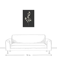 Cream Eucalyptus On Charcoal Canvas Wall Art