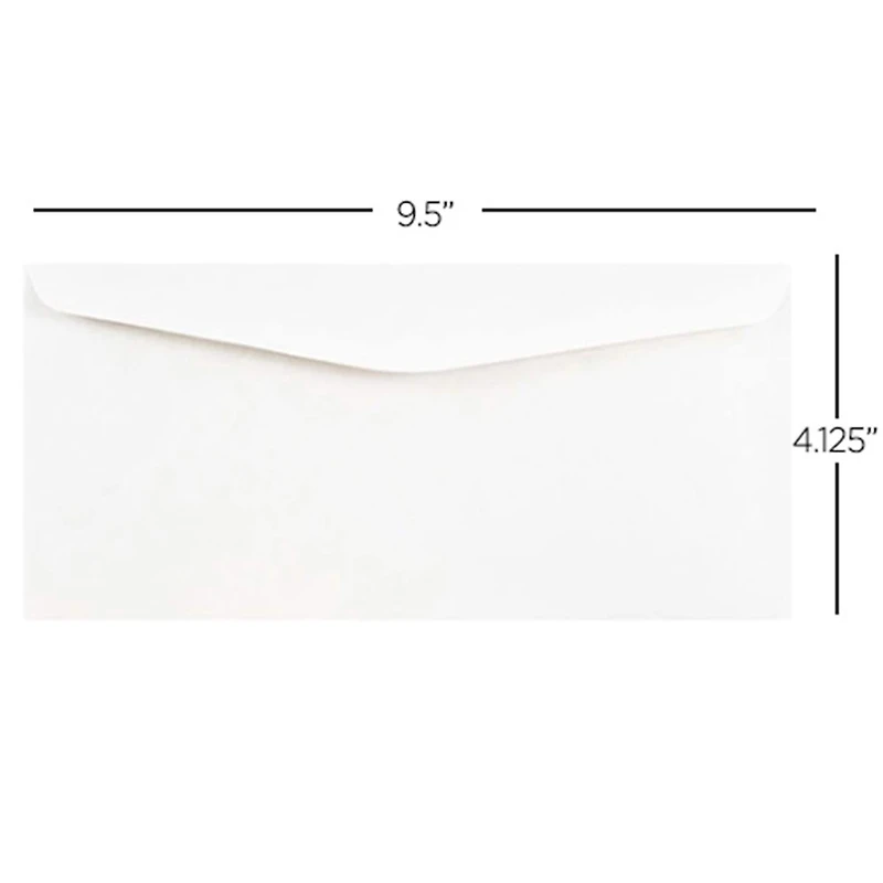JAM Paper 4" x 9.5" White Business Envelopes, Bulk