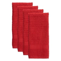 DII® Solid Red Waffle Terry Dishtowel, 4ct.