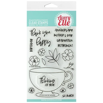 Avery Elle Cup of Wishes Clear Stamp Set