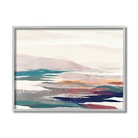 Stupell Industries Abstract Valley Landscape Pastel Pop Hills in Gray Frame Wall Art