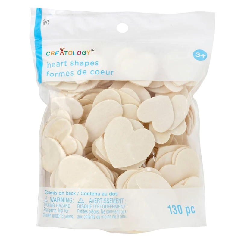 Heart Wood Shapes by Creatology™, 130ct.