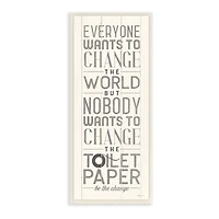 Stupell Industries Everyone Wants To Change The World White Planked Look Typography Wood Wall Plaque