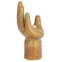 Hello Honey® 8.5" Brown Decorative Stoneware Hand with Reactive Glaze & Footed Base