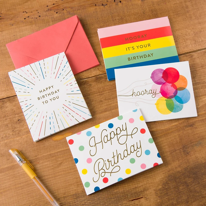 Rainbow Happy Birthday Cards & Envelopes by Recollections™, 4.25" x 5.5"