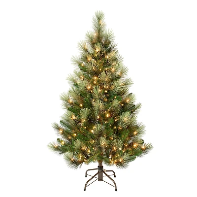 4.5ft. Pre-Lit Charleston Pine Artificial Christmas Tree, Clear Lights
