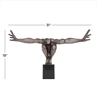 Black Aluminum Contemporary Sculpture, 18" x 31" x 5"