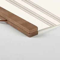 Grateful Thankful Blessed Stripes Teak Hanging Canvas