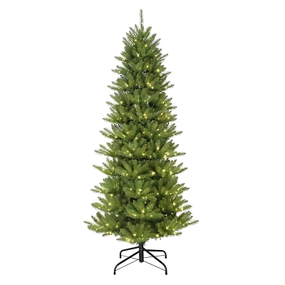 7.5ft. Pre-Lit Sure-Lit Pole® Slim Fraser Fir Artificial Christmas Tree, Multicolor LED Lights