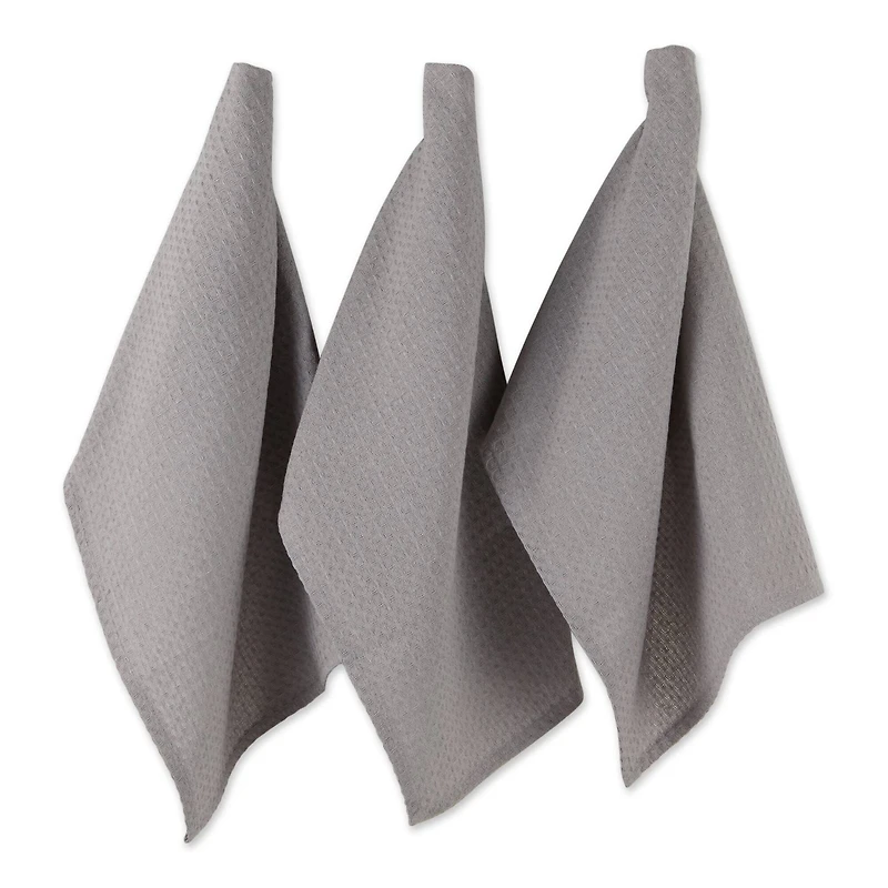 DII® Gray Recycled Cotton Waffle Dish Towels, 6ct.