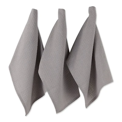 DII® Gray Recycled Cotton Waffle Dish Towels, 6ct.