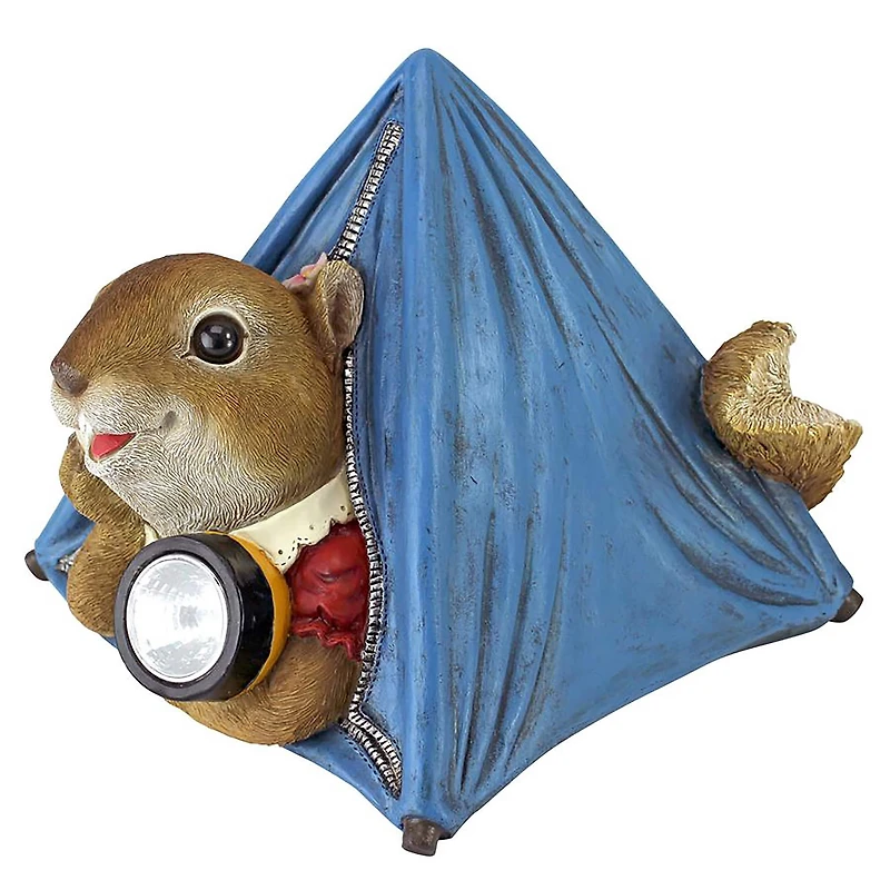 Design Toscano 6" Backyard Camper Squirrel Solar Statue