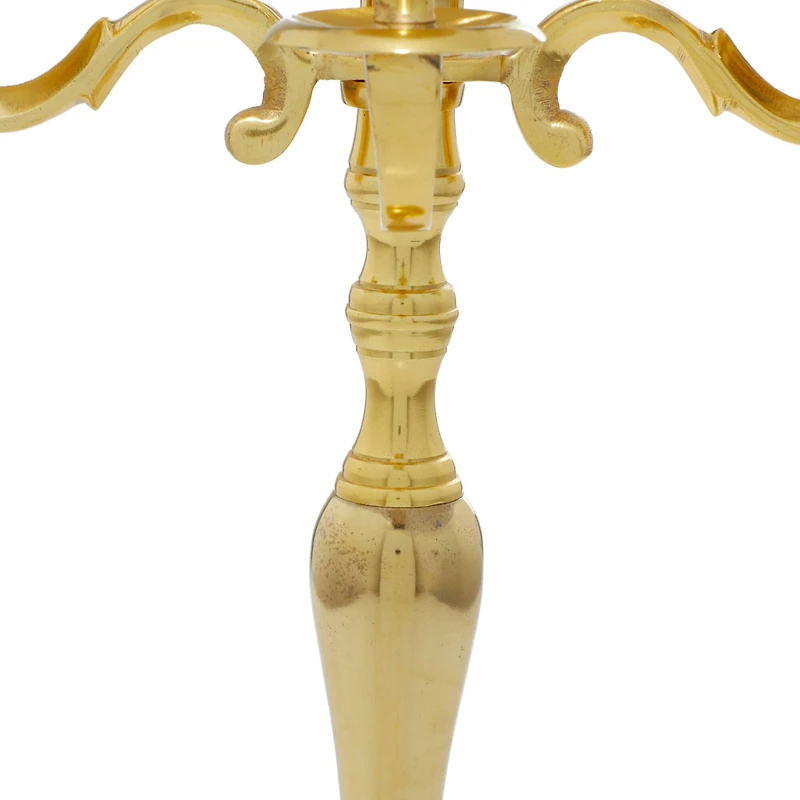 Gold Aluminum Traditional Candle Holder, 25" x 14" x 14"