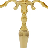 Gold Aluminum Traditional Candle Holder, 25" x 14" x 14"