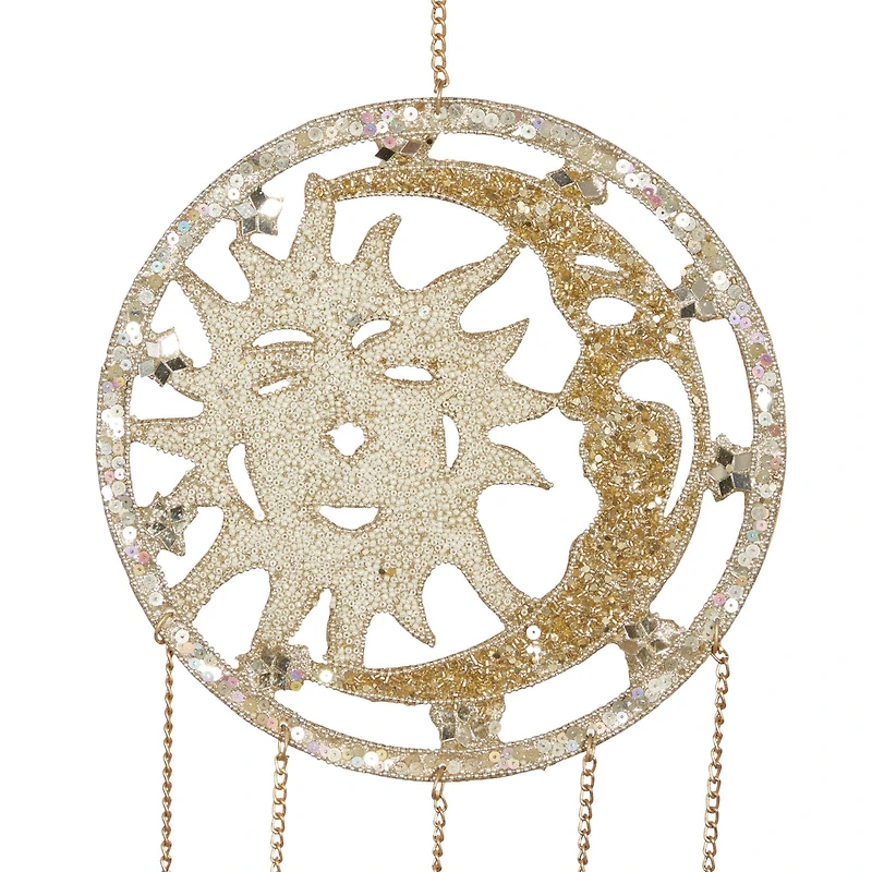 Silver Sun & Moon Metal Eclectic Windchime