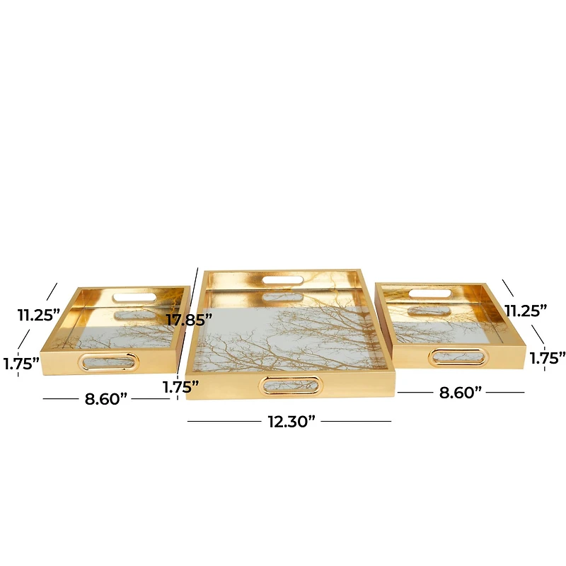 Gold Tree Plastic Glam Tray Set