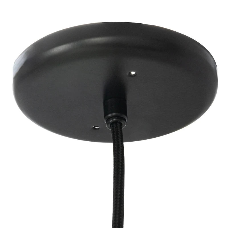 Hello Honey® 8.25" Amber Round Glass & Metal Pendant Lamp with Hardwire