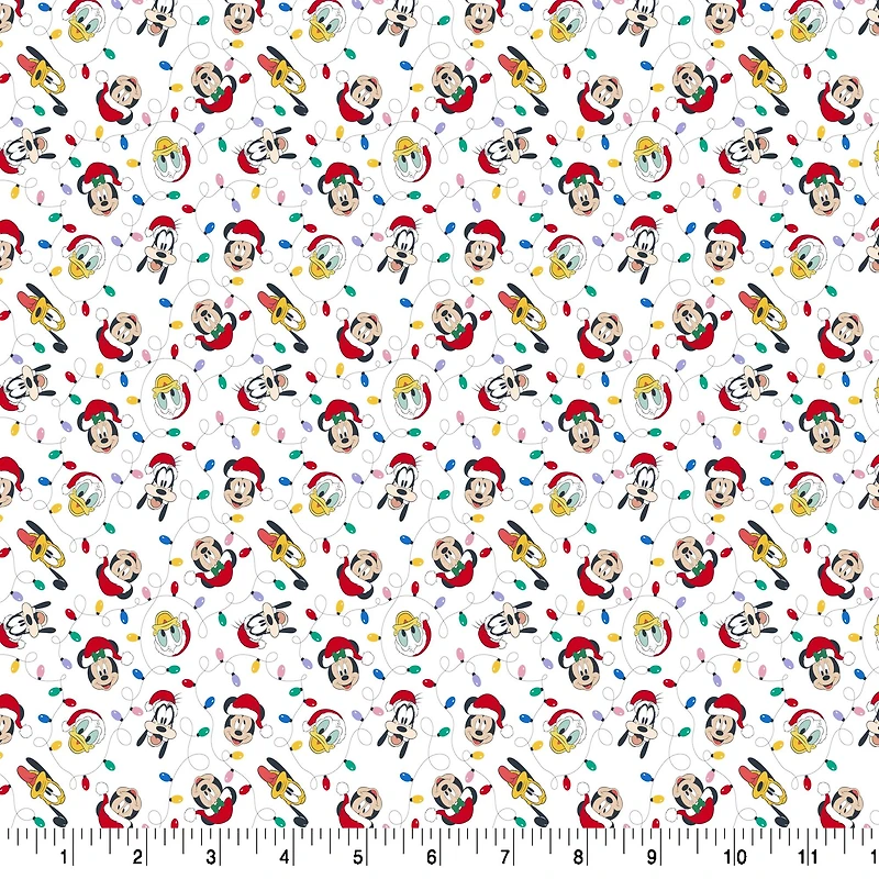 Disney® Mickey & Friends Christmas Lights Cotton Fabric 