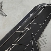 47" White Wood Industrial Plane Blueprint Wall Décor