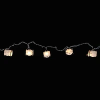 10ct. Pearlized White & Black Lantern Patio String Lights
