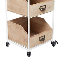 Brown Fir Industrial Storage Cart, 36" x 13" x 12"