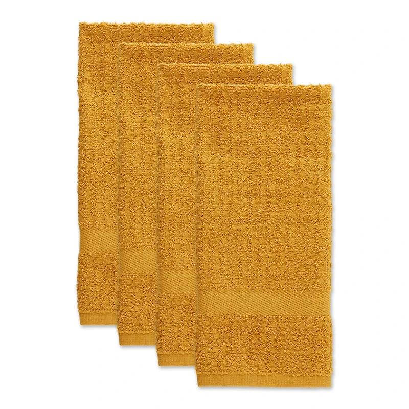 DII® Solid Honey Gold Waffle Terry Dish Towels, 4ct.