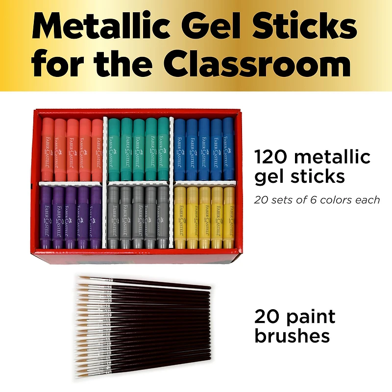 Faber-Castell® 120-Piece Metallic Gel Stick School Pack