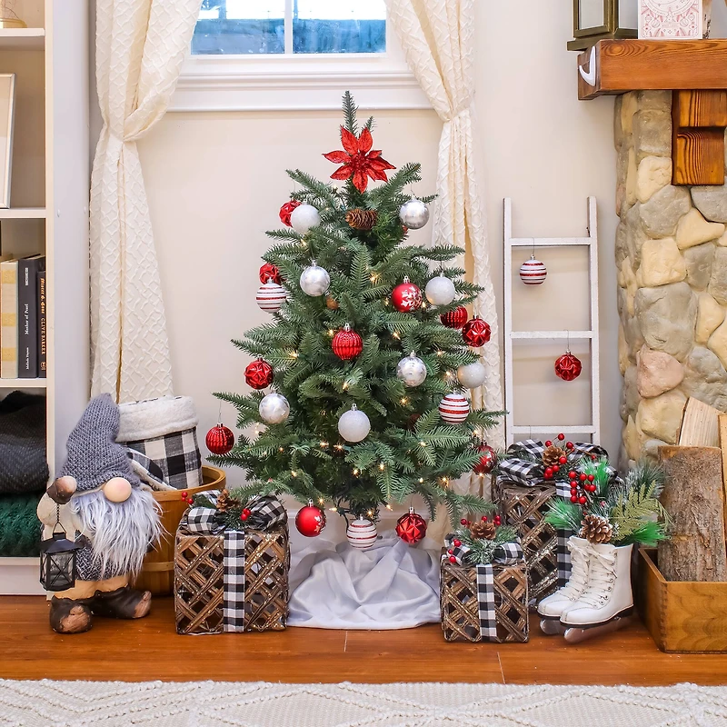 3ft. Pre-Lit Evergreen Pathway Artificial Christmas Tree, Clear Lights