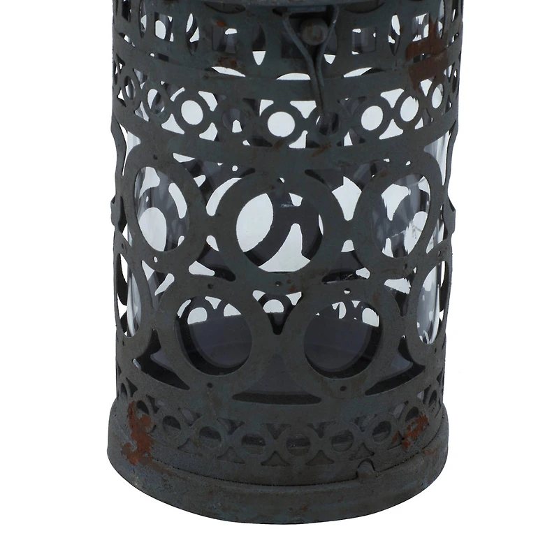 Black Metal Rustic Lantern Set