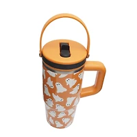 20oz. Orange & White Ghost Stainless Steel Insulated Tumbler by Ashland®