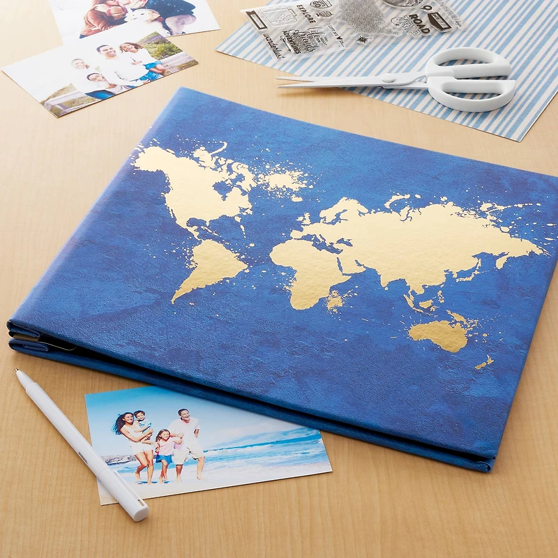 6 Pack: Navy Map Scrapbook Album by Recollections®